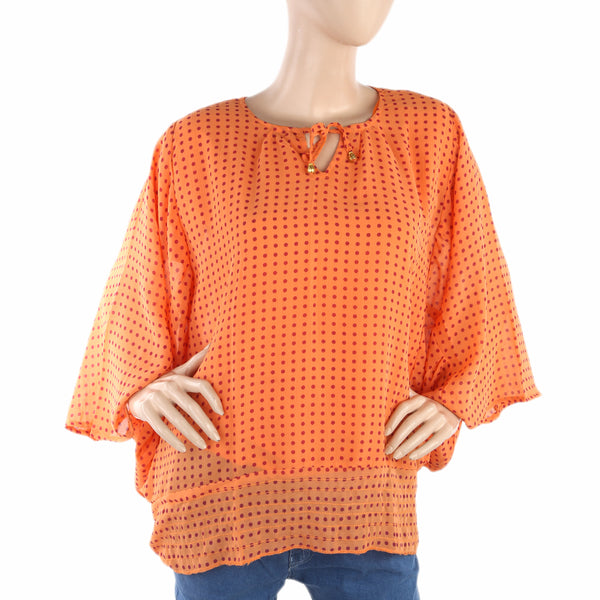 Women's Western Top Poncho Style - Orange, Women, T-Shirts And Tops, Chase Value, Chase Value