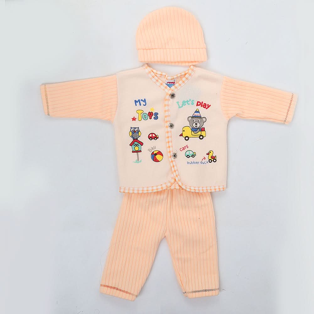 Newborn Boy Full Sleeves Polar Suit 10159 - Orange, Kids, NB Boys Sets And Suits, Chase Value, Chase Value
