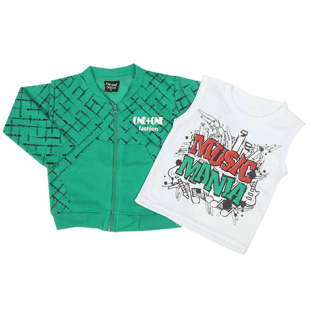 Boys Full Sleeves 3Pcs Suit - Green, Boys Sets & Suits, Chase Value, Chase Value