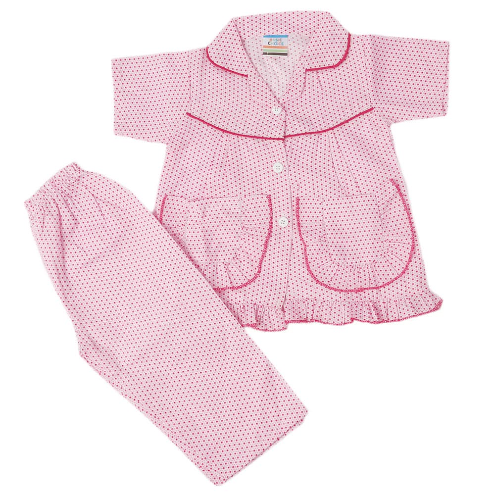 Girls Half Sleeves Sleeping Suit - Pink, Kids, Girls Sets And Suits, Chase Value, Chase Value