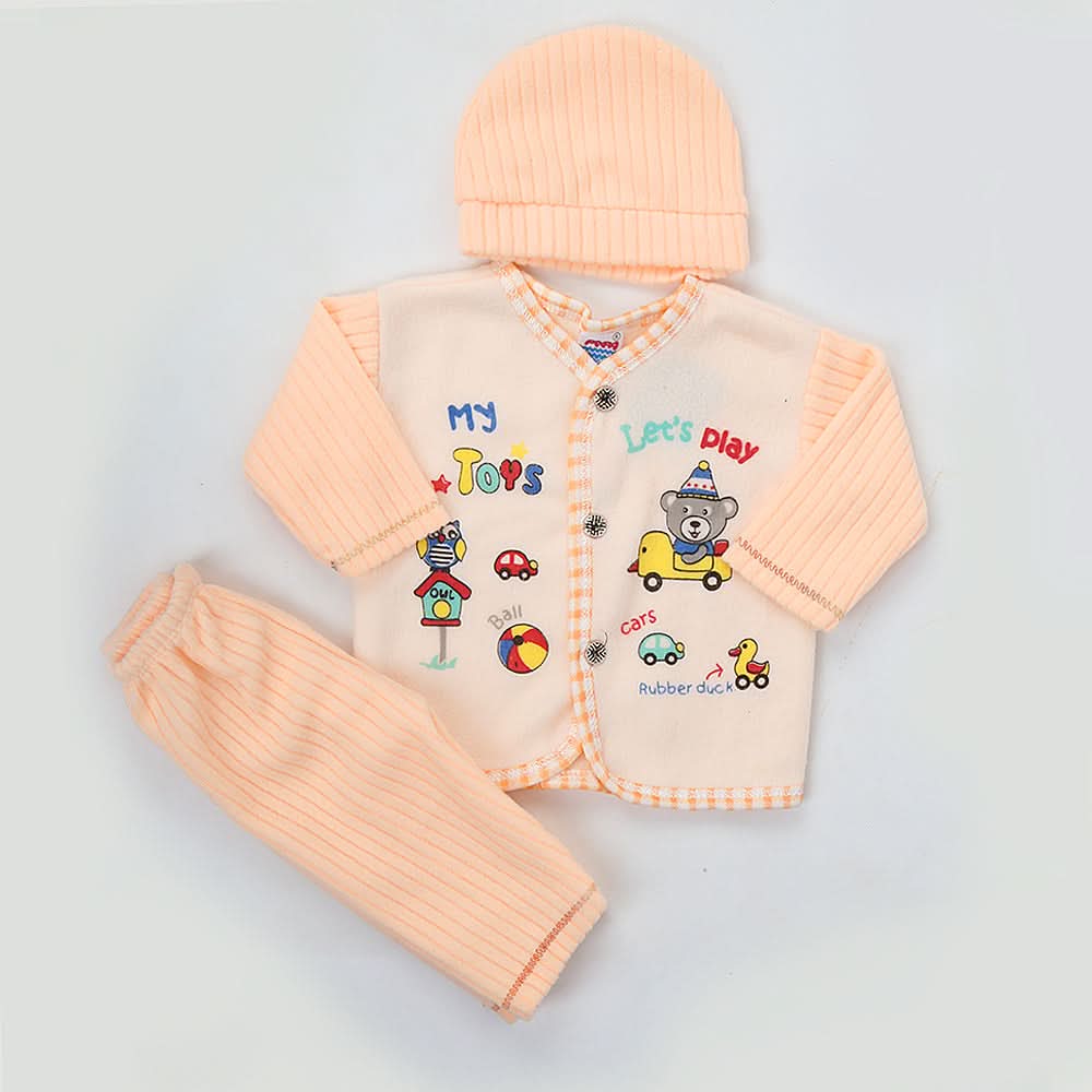 Newborn Boy Full Sleeves Polar Suit 10159 - Orange, Kids, NB Boys Sets And Suits, Chase Value, Chase Value