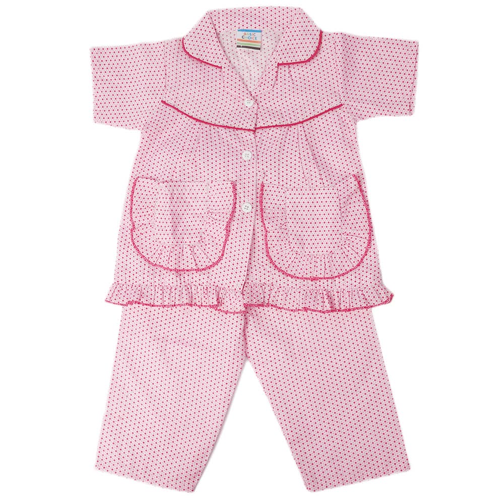 Girls Half Sleeves Sleeping Suit - Pink, Kids, Girls Sets And Suits, Chase Value, Chase Value