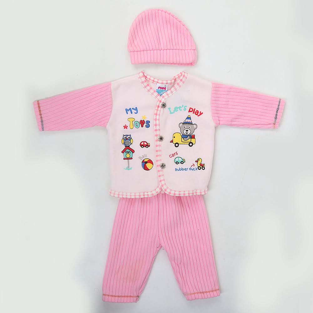 Newborn Boy Full Sleeves Polar Suit 10159 - Pink, Kids, NB Boys Sets And Suits, Chase Value, Chase Value