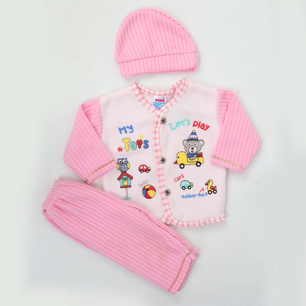 Newborn Boy Full Sleeves Polar Suit 10159 - Pink, Kids, NB Boys Sets And Suits, Chase Value, Chase Value