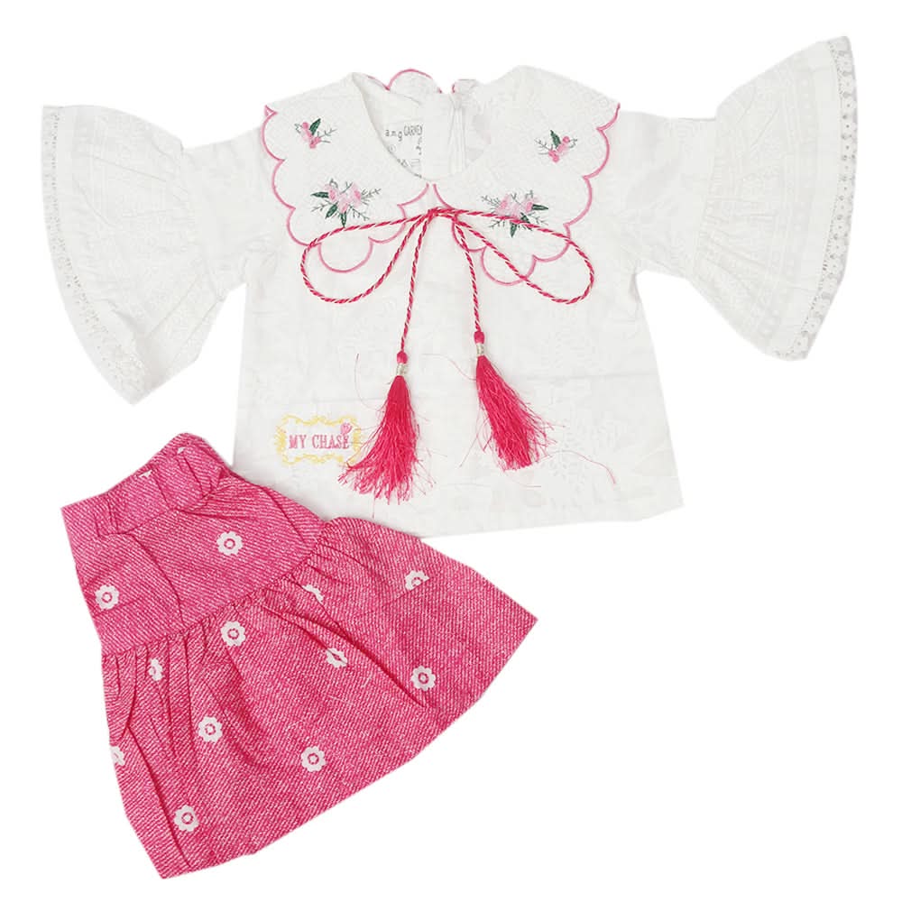 Newborn Girls Half Sleeves Suit - Pink, Kids, Newborn Girls Sets And Suits, Chase Value, Chase Value
