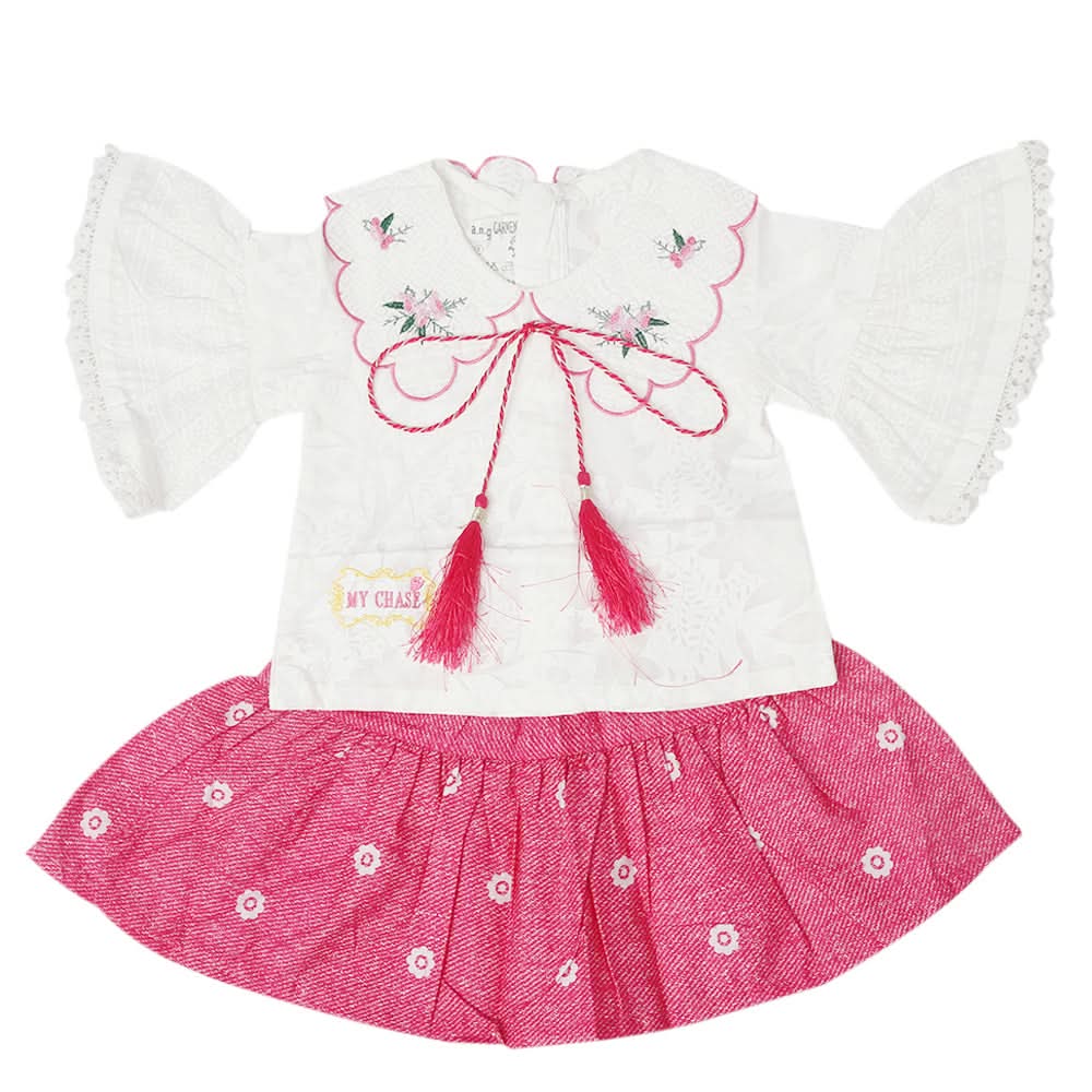 Newborn Girls Half Sleeves Suit - Pink, Kids, Newborn Girls Sets And Suits, Chase Value, Chase Value