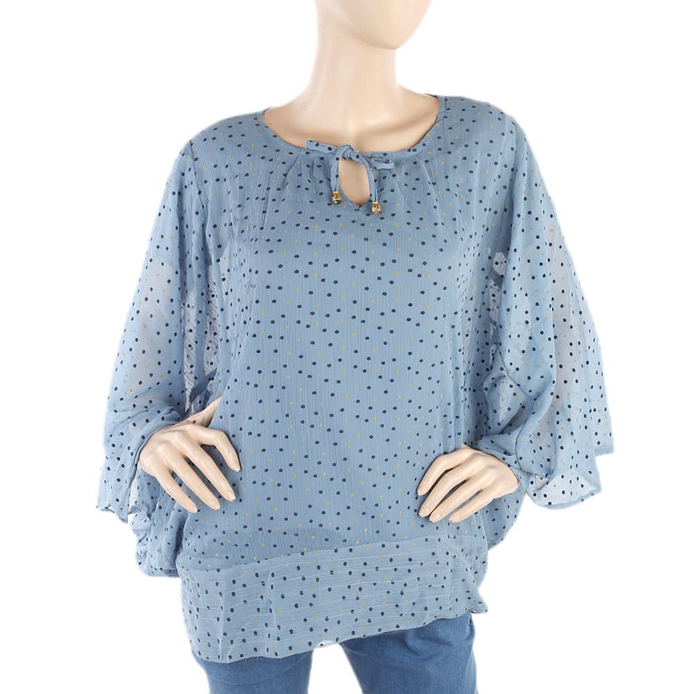 Women's Western Top Poncho Style - Steel Blue, Women, T-Shirts And Tops, Chase Value, Chase Value