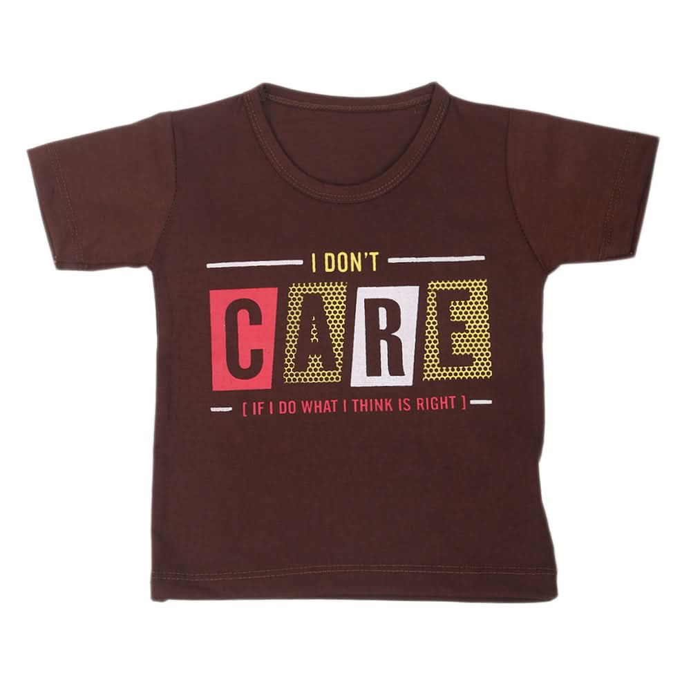 Boys Half Sleeves T-Shirt - Brown, Kids, Boys T-Shirts, Chase Value, Chase Value