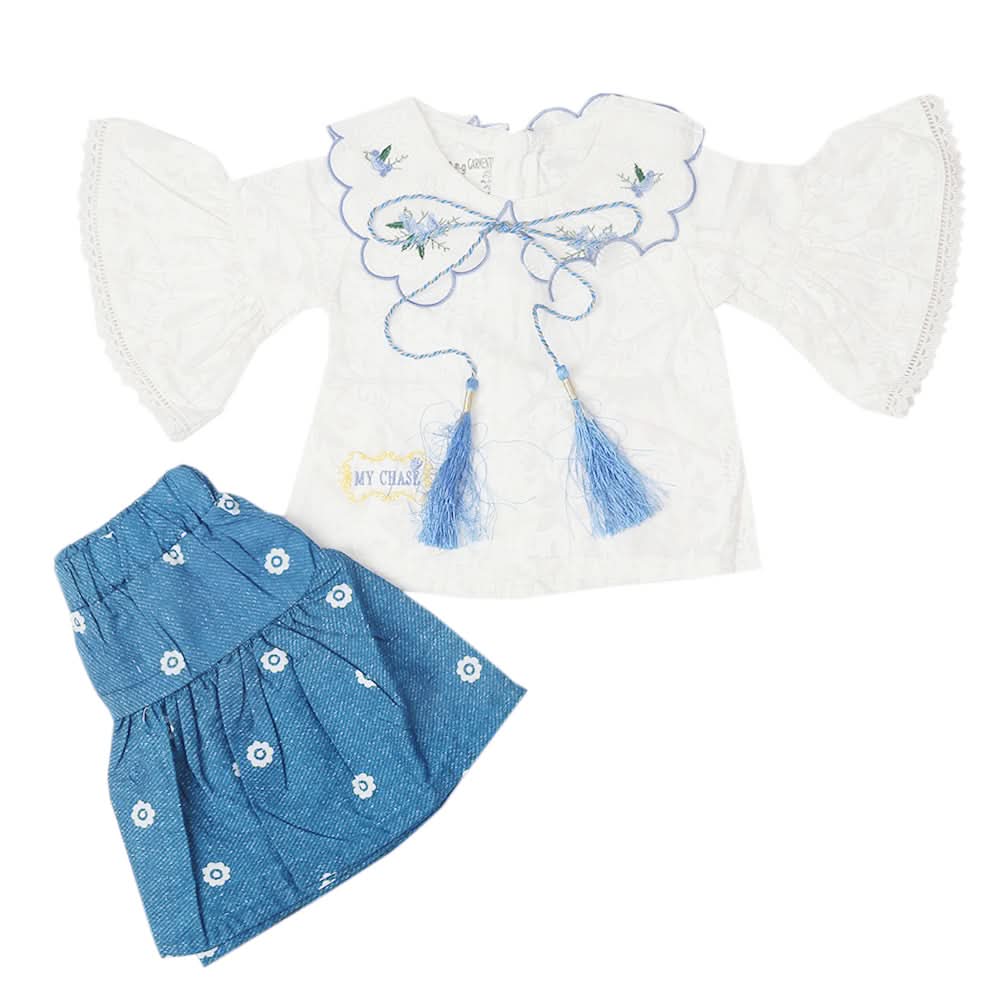 Newborn Girls Half Sleeves Suit - Blue, Kids, Newborn Girls Sets And Suits, Chase Value, Chase Value