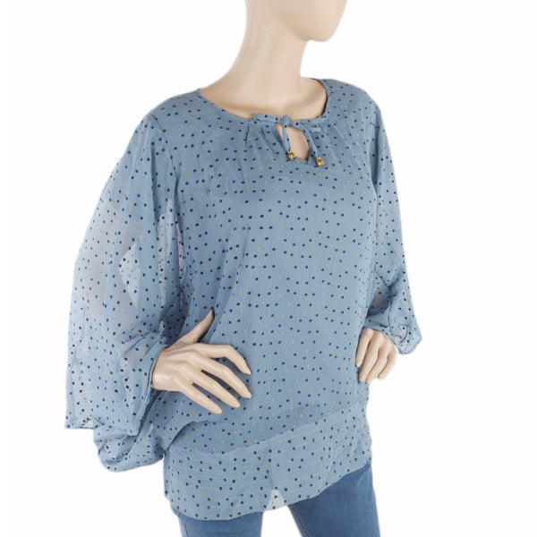 Women's Western Top Poncho Style - Steel Blue, Women, T-Shirts And Tops, Chase Value, Chase Value