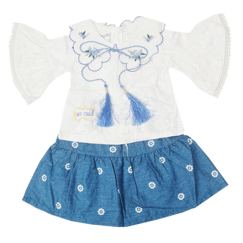 Newborn Girls Half Sleeves Suit - Blue, Kids, Newborn Girls Sets And Suits, Chase Value, Chase Value