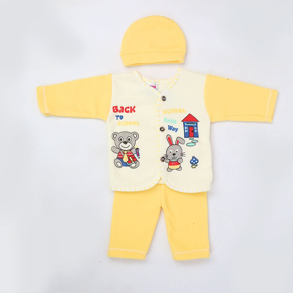 Newborn Boy Full Sleeves Polar Suit 4599 - Yellow, Kids, NB Boys Sets And Suits, Chase Value, Chase Value