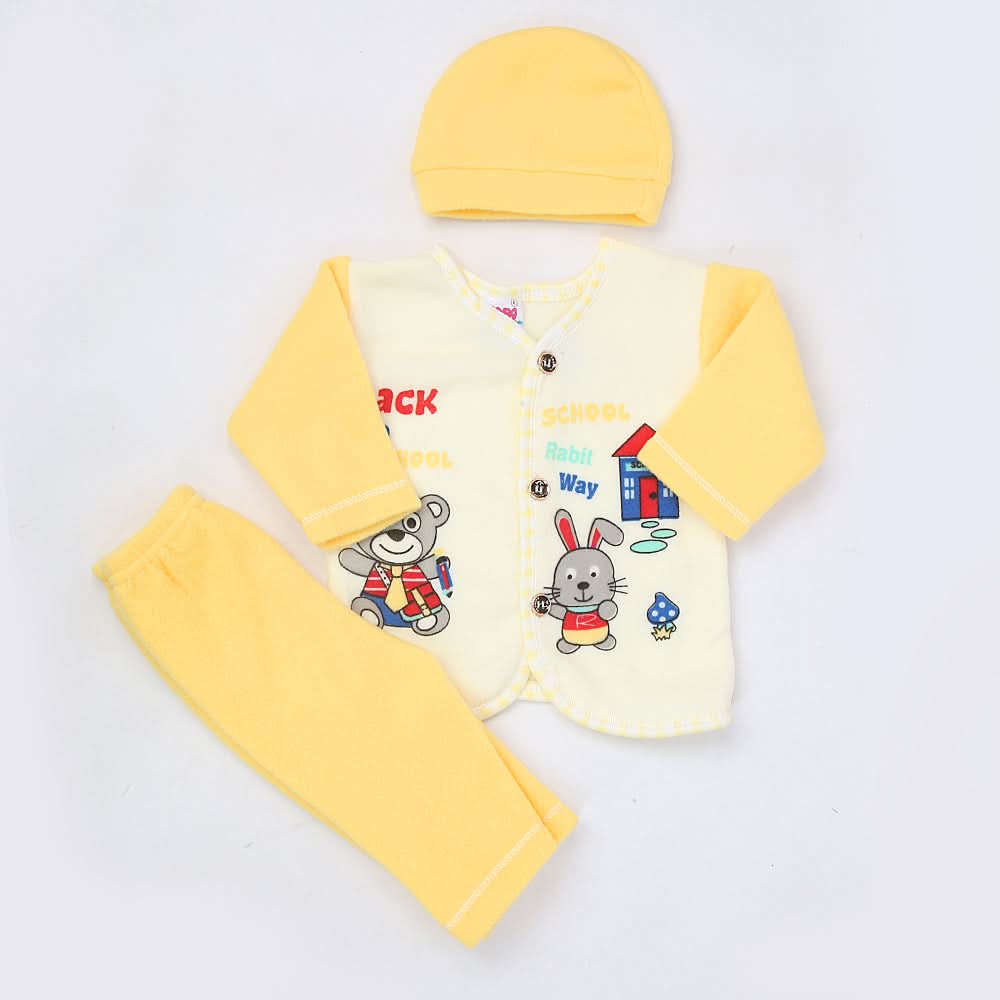 Newborn Boy Full Sleeves Polar Suit 4599 - Yellow, Kids, NB Boys Sets And Suits, Chase Value, Chase Value