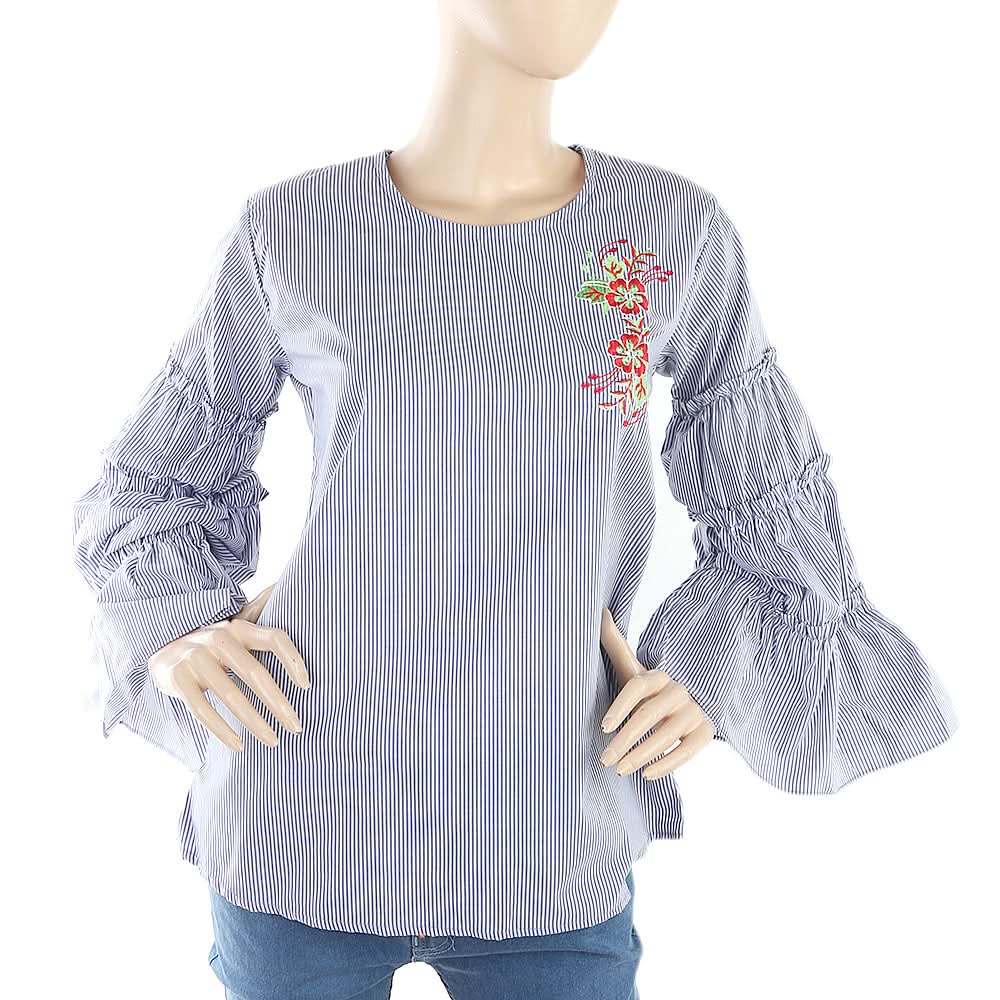 Women's Embroidery Western Top - Navy Blue, Women, T-Shirts And Tops, Chase Value, Chase Value