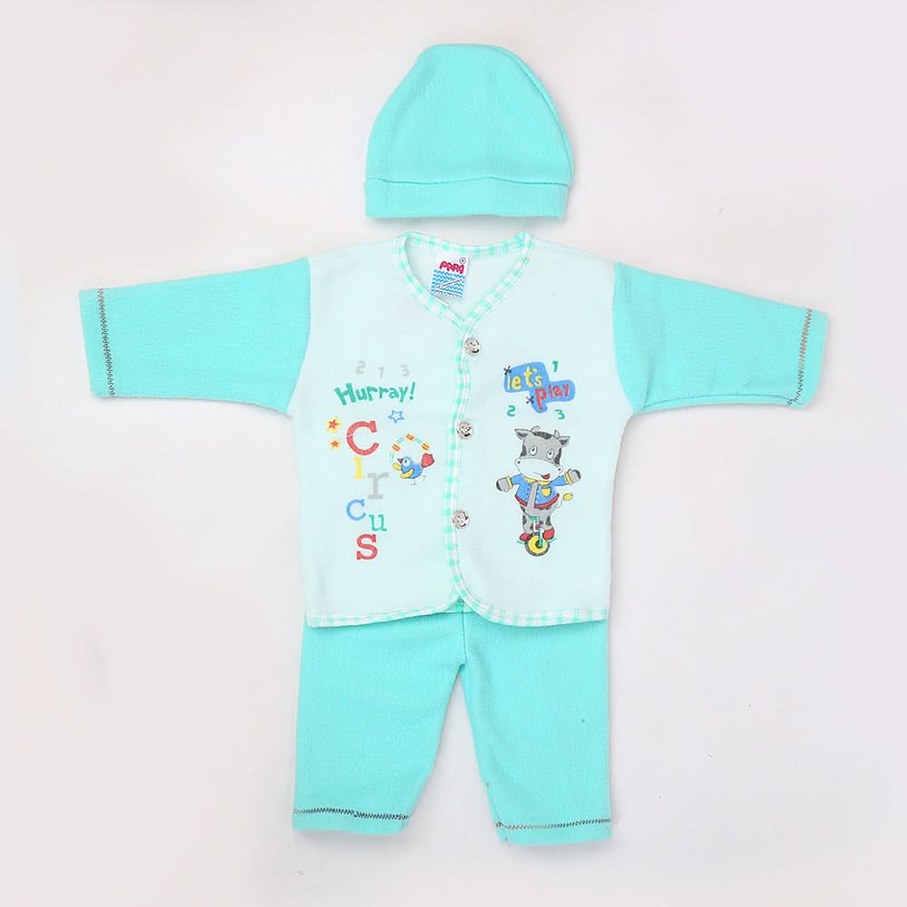 Newborn Boy Full Sleeves Polar Suit 3894 - Sea Green, Kids, NB Boys Sets And Suits, Chase Value, Chase Value