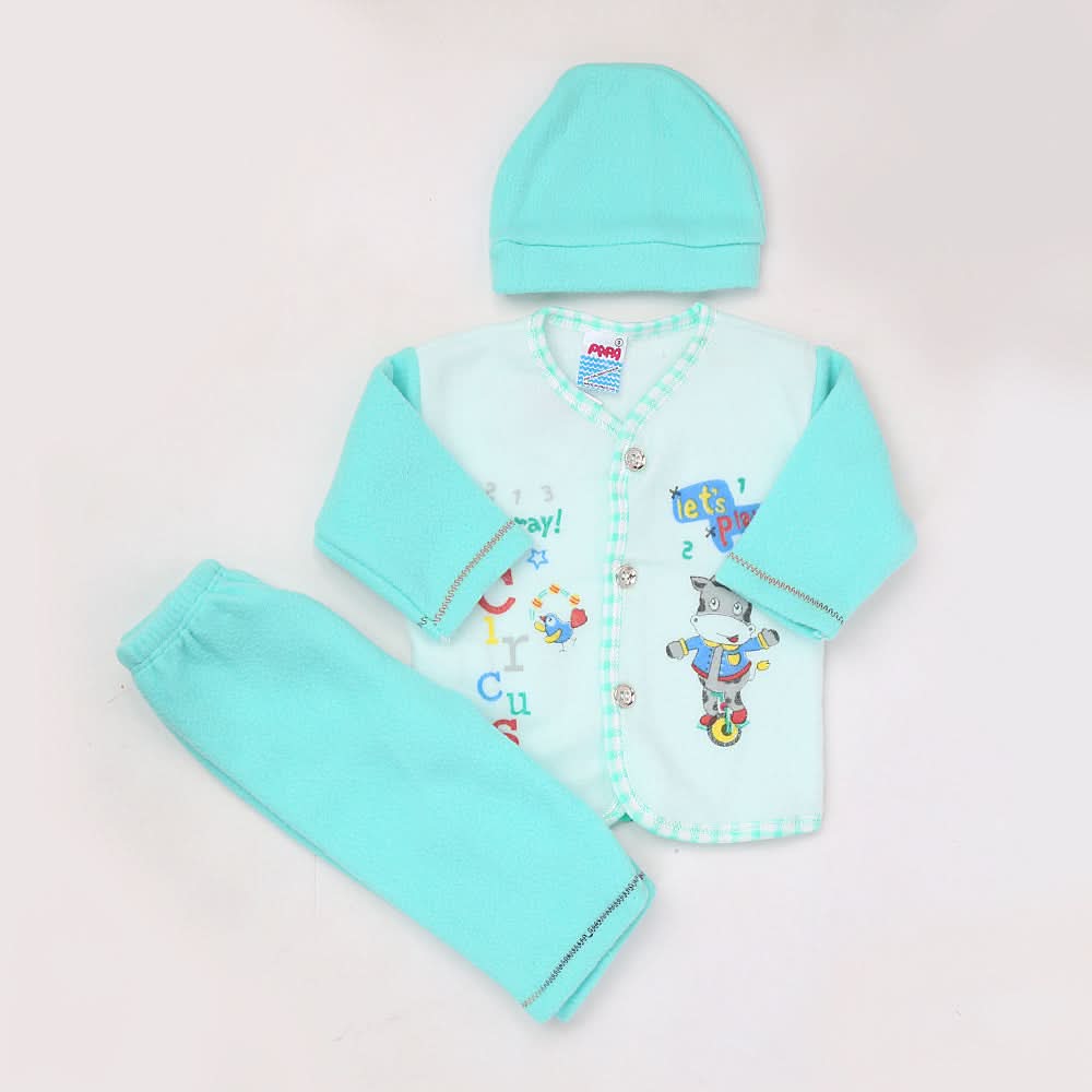 Newborn Boy Full Sleeves Polar Suit 3894 - Sea Green, Kids, NB Boys Sets And Suits, Chase Value, Chase Value