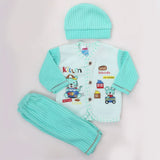 Newborn Boy Full Sleeves Polar Suit 10151 - Sea Green, Kids, NB Boys Sets And Suits, Chase Value, Chase Value