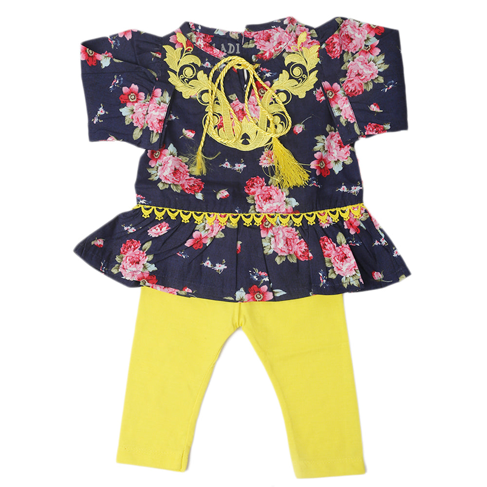 Newborn Girls Half Sleeves Suit - Yellow, Kids, Newborn Girls Sets And Suits, Chase Value, Chase Value