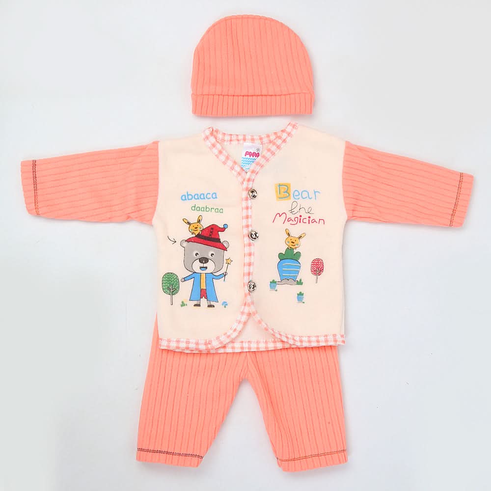 Newborn Boy Full Sleeves Polar Suit 7165 - Peach, Kids, NB Boys Sets And Suits, Chase Value, Chase Value