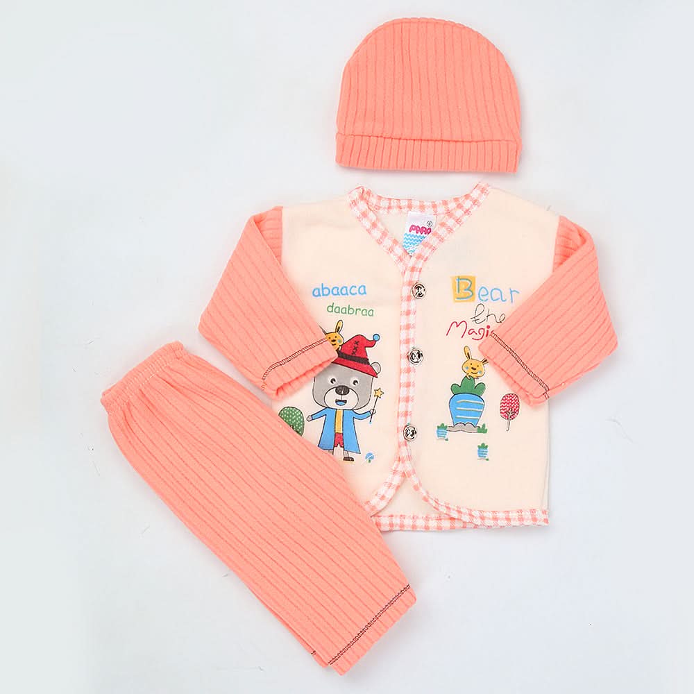 Newborn Boy Full Sleeves Polar Suit 7165 - Peach, Kids, NB Boys Sets And Suits, Chase Value, Chase Value