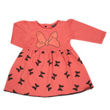 Girls Full Sleeves Frock - Peach, Girls Frocks, Chase Value, Chase Value
