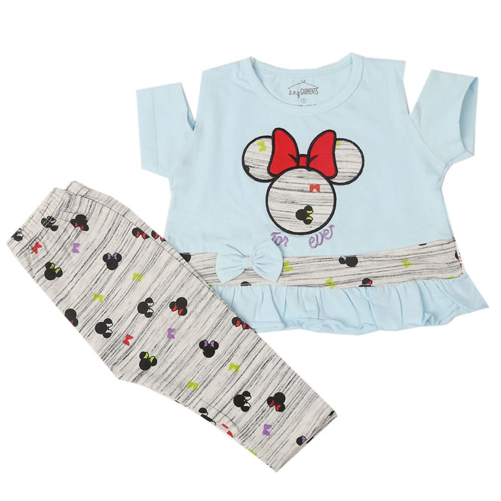 Newborn Girls Half Sleeves Suit - Blue, Kids, Newborn Girls Sets And Suits, Chase Value, Chase Value