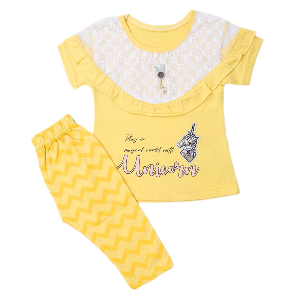 Girls Pajama Suits - Yellow, Kids, Girls Sets And Suits, Chase Value, Chase Value