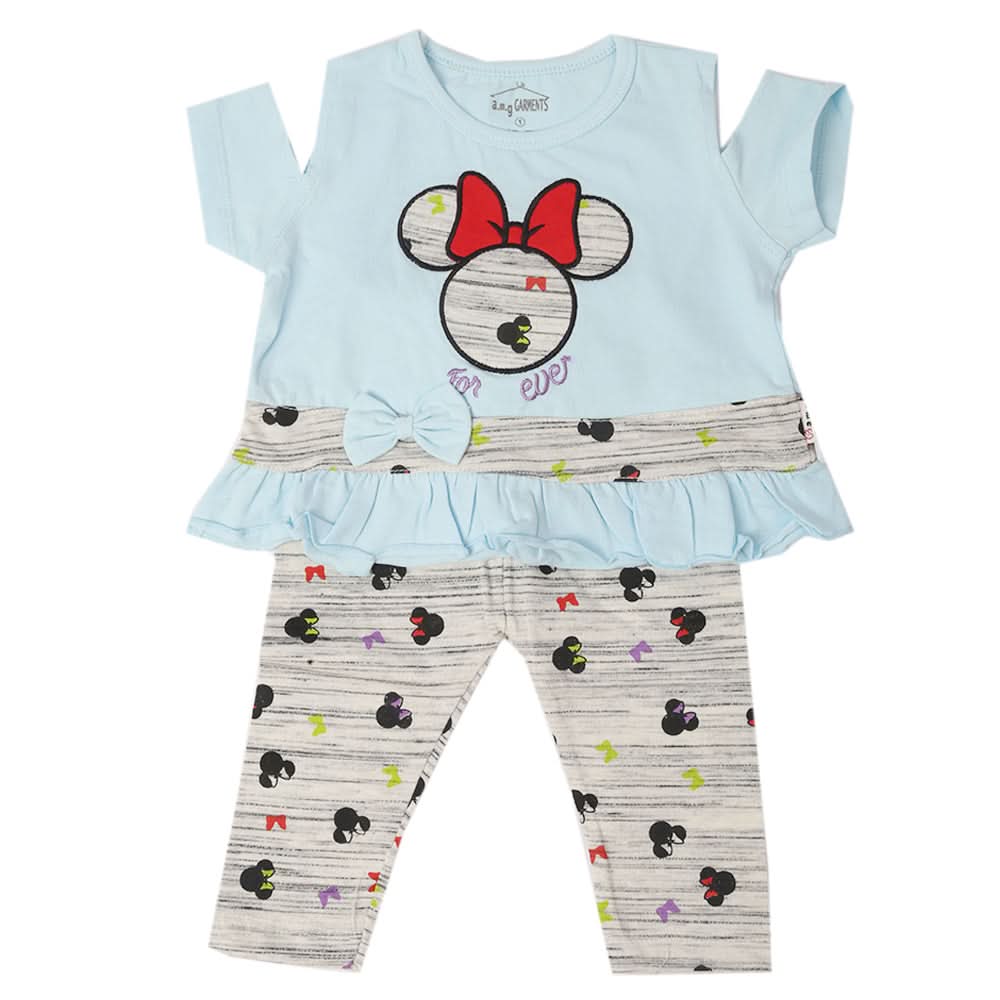 Newborn Girls Half Sleeves Suit - Blue, Kids, Newborn Girls Sets And Suits, Chase Value, Chase Value