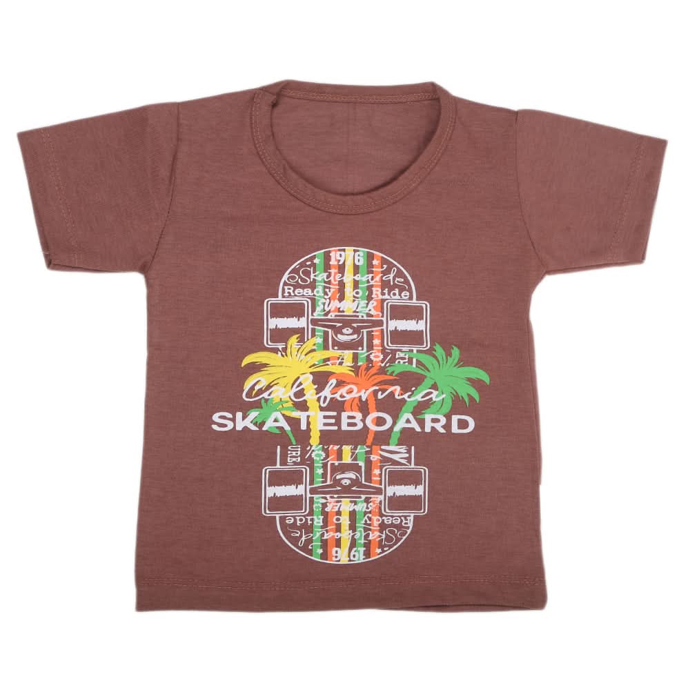 Boys Half Sleeves T-Shirt - Brown, Kids, Boys T-Shirts, Chase Value, Chase Value