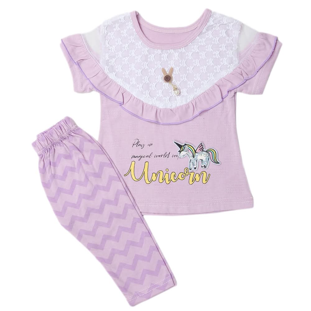 Girls Pajama Suits - Purple, Kids, Girls Sets And Suits, Chase Value, Chase Value