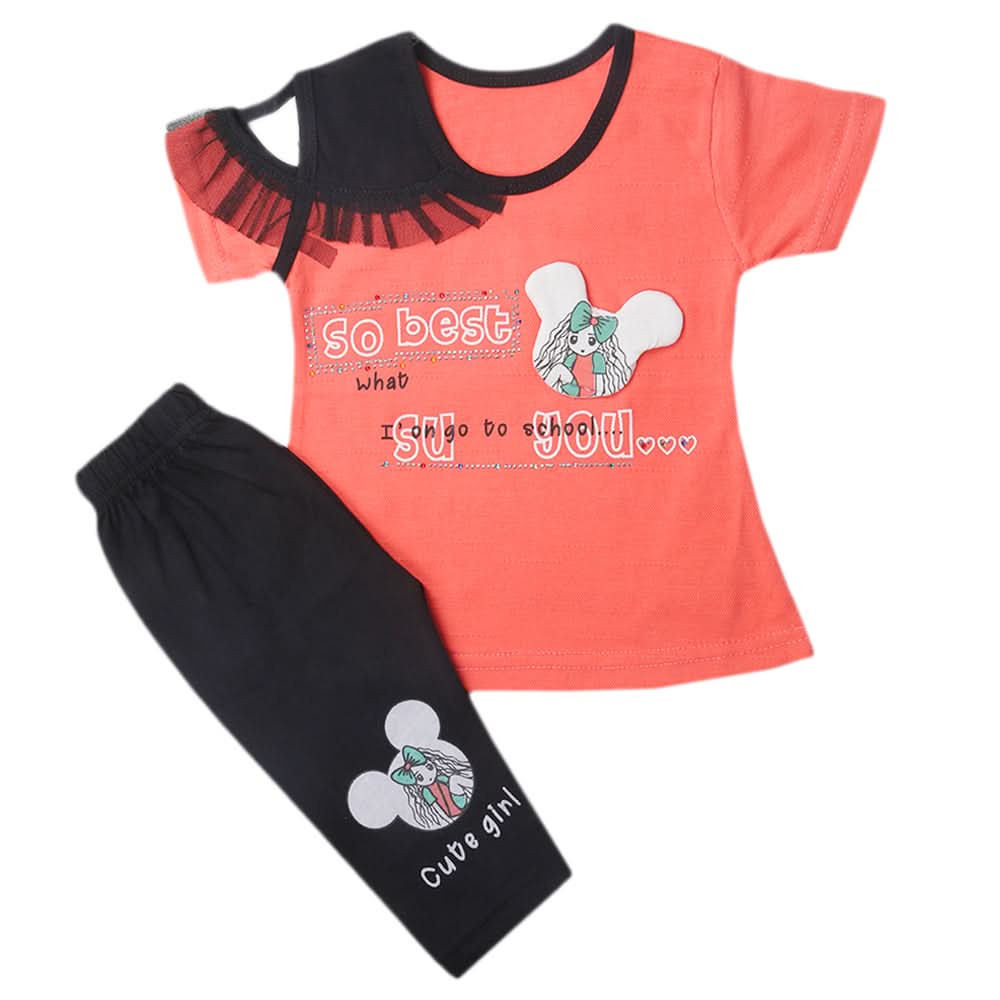 Girls Pajama Suits - Peach, Kids, Girls Sets And Suits, Chase Value, Chase Value