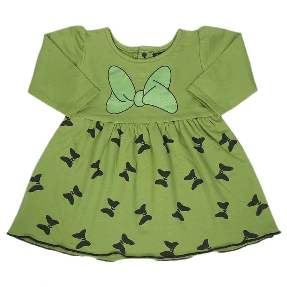 Girls Full Sleeves Frock - Green, Girls Frocks, Chase Value, Chase Value