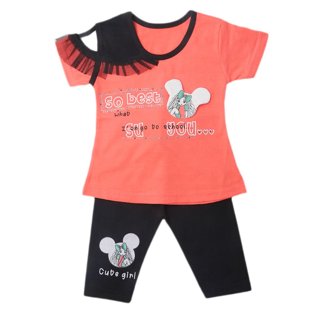 Girls Pajama Suits - Peach, Kids, Girls Sets And Suits, Chase Value, Chase Value