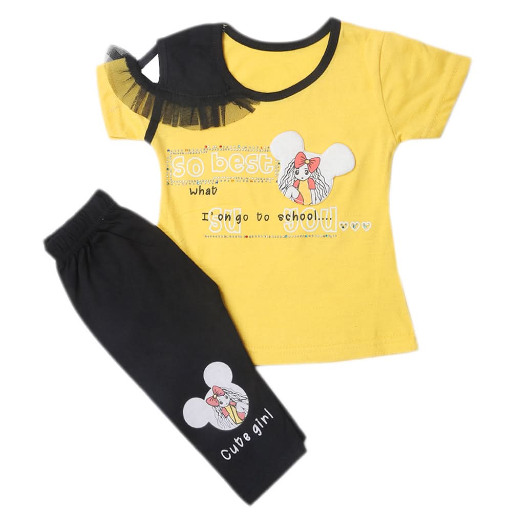 Girls Pajama Suits - Yellow, Kids, Girls Sets And Suits, Chase Value, Chase Value