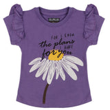 Girls Half Sleeves Printed T-Shirt - Purple, Girls T-Shirts, Chase Value, Chase Value