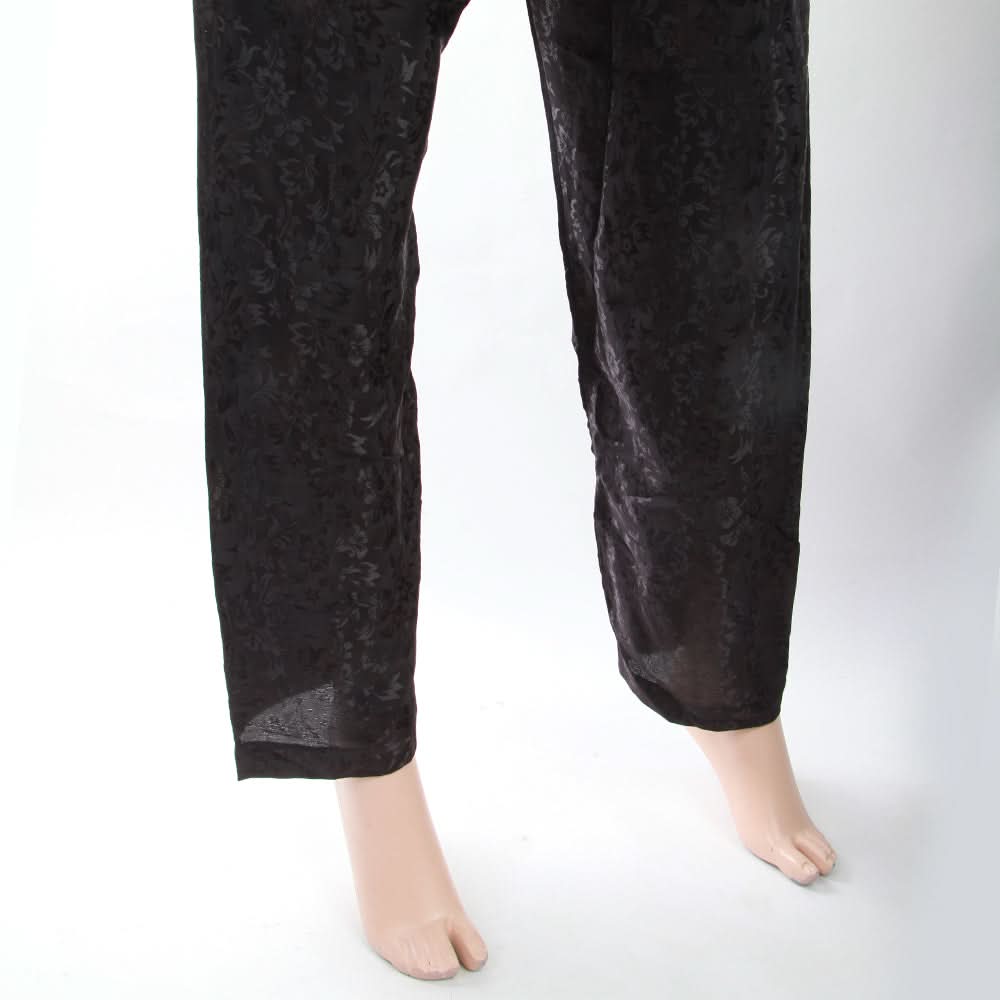 Women's Self Printed Silk Trouser - Black, Women, Pants & Tights, Chase Value, Chase Value