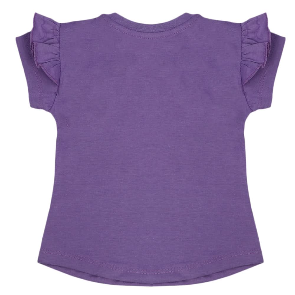 Girls Half Sleeves Printed T-Shirt - Purple, Girls T-Shirts, Chase Value, Chase Value