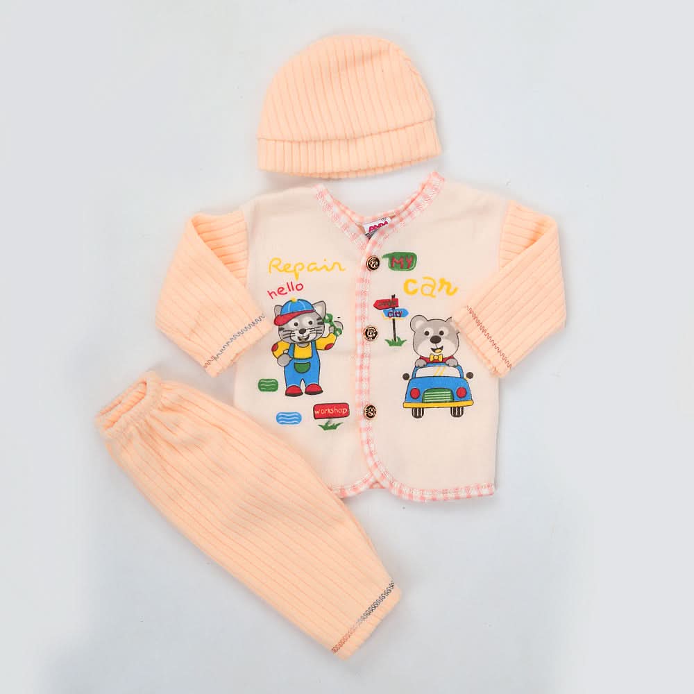 Newborn Boy Full Sleeves Polar Suit 10352 - Orange, Kids, NB Boys Sets And Suits, Chase Value, Chase Value