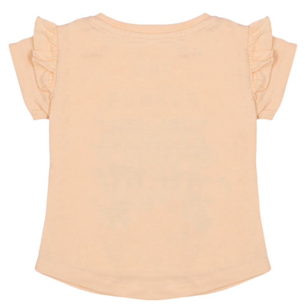 Girls Half Sleeves Printed T-Shirt - Peach, Girls T-Shirts, Chase Value, Chase Value