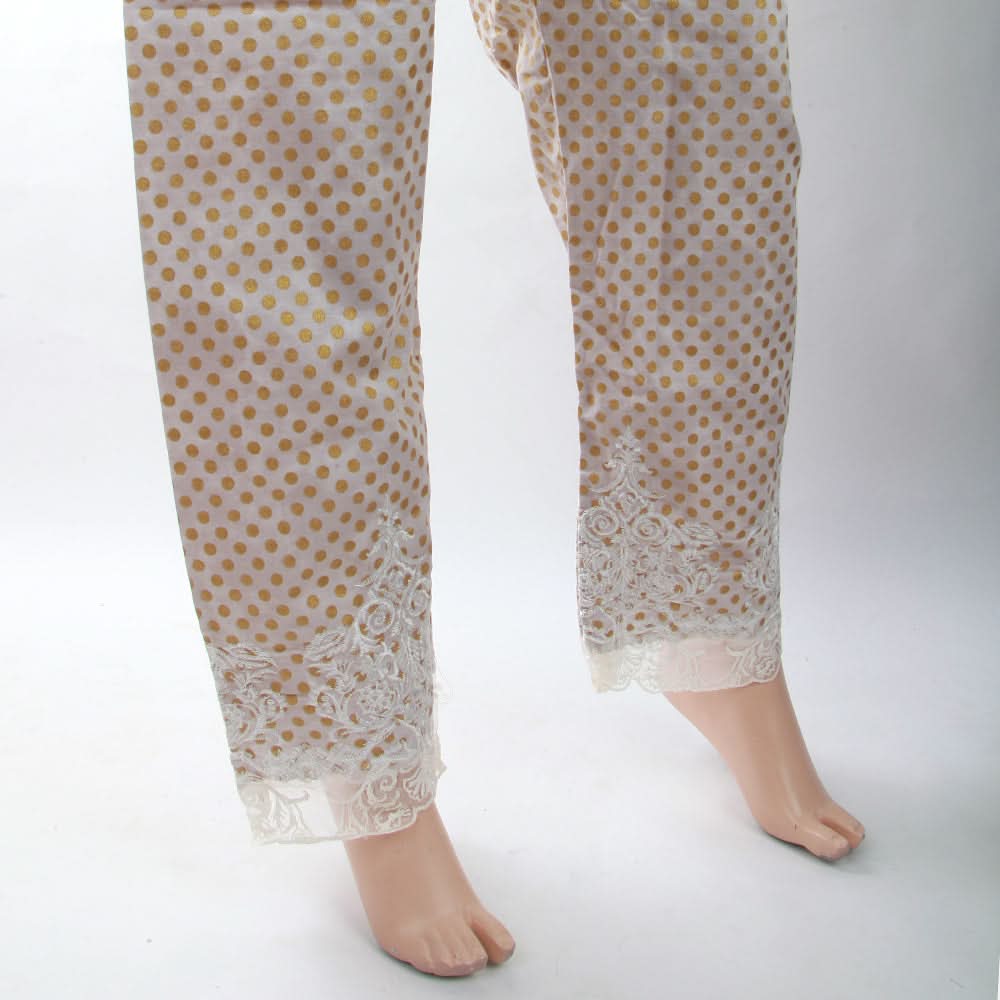 Women's Self Embroidered Trouser - Beige, Women, Pants & Tights, Chase Value, Chase Value