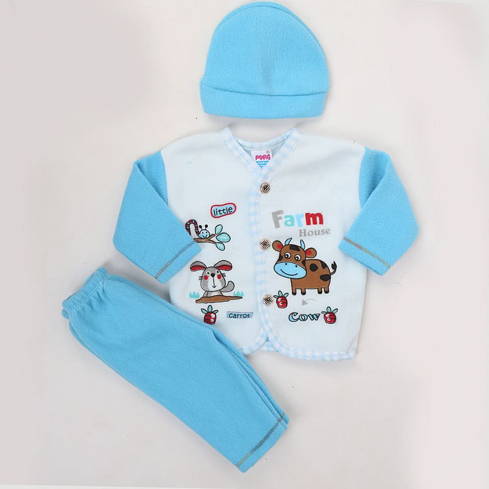 Newborn Boy Full Sleeves Polar Suit 10162 - Blue, Kids, NB Boys Sets And Suits, Chase Value, Chase Value