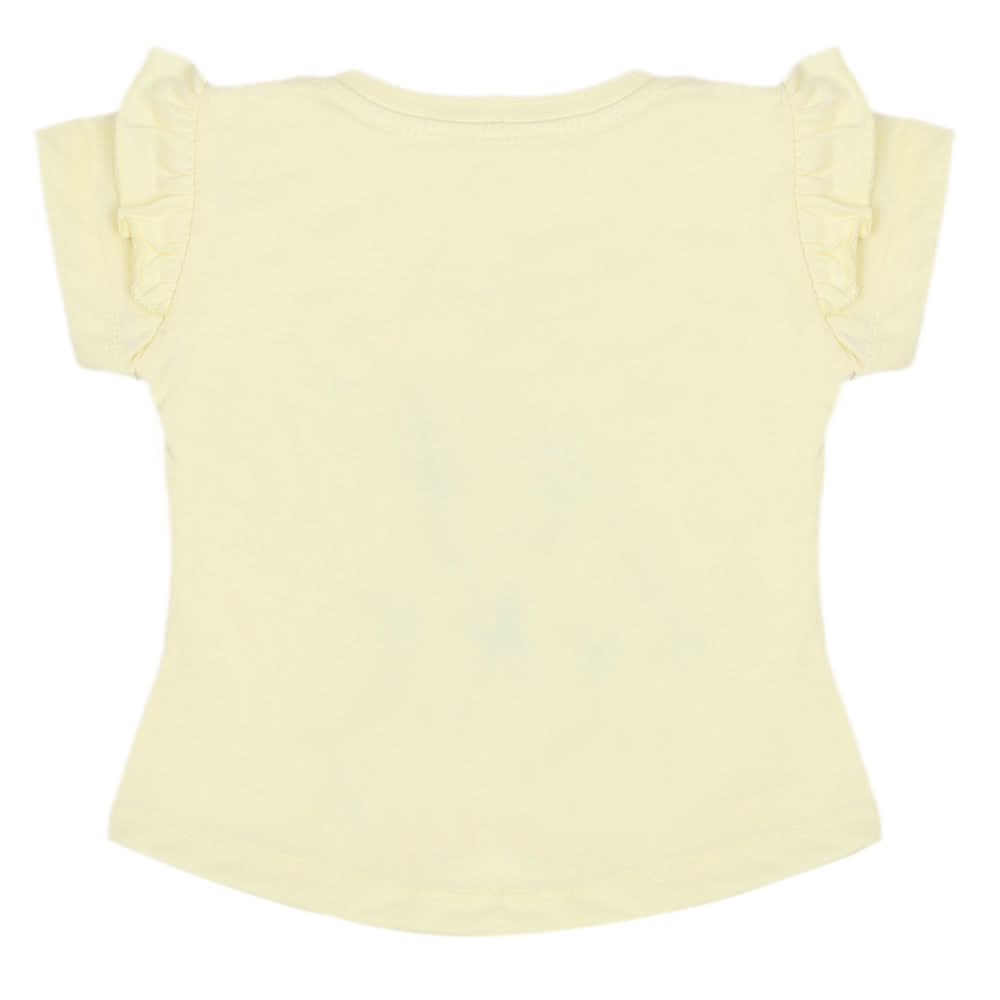 Girls Half Sleeves Printed T-Shirt - Yellow, Girls T-Shirts, Chase Value, Chase Value