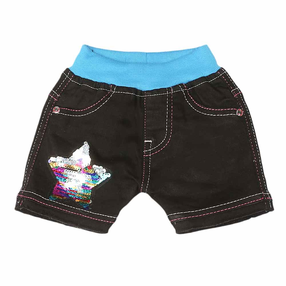 Newborn Girls Denim Short  - Black, Kids, NB Boys Shorts And Pants, Chase Value, Chase Value