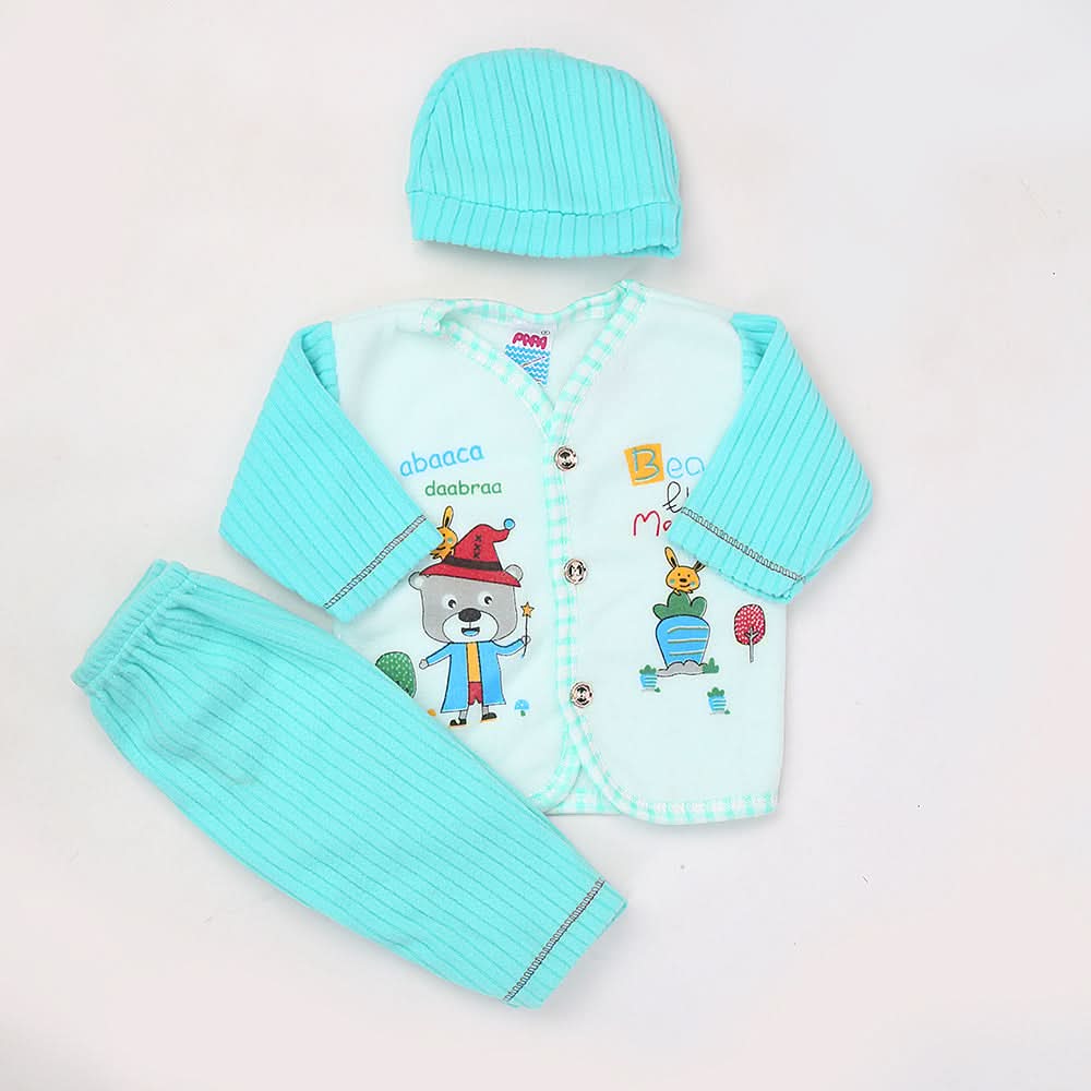 Newborn Boy Full Sleeves Polar Suit 7165 - Sea Green, Kids, NB Boys Sets And Suits, Chase Value, Chase Value