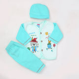 Newborn Boy Full Sleeves Polar Suit 7165 - Sea Green, Kids, NB Boys Sets And Suits, Chase Value, Chase Value