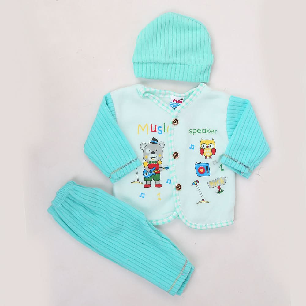 Newborn Boy Full Sleeves Polar Suit 10350 - Sea Green, Kids, NB Boys Sets And Suits, Chase Value, Chase Value