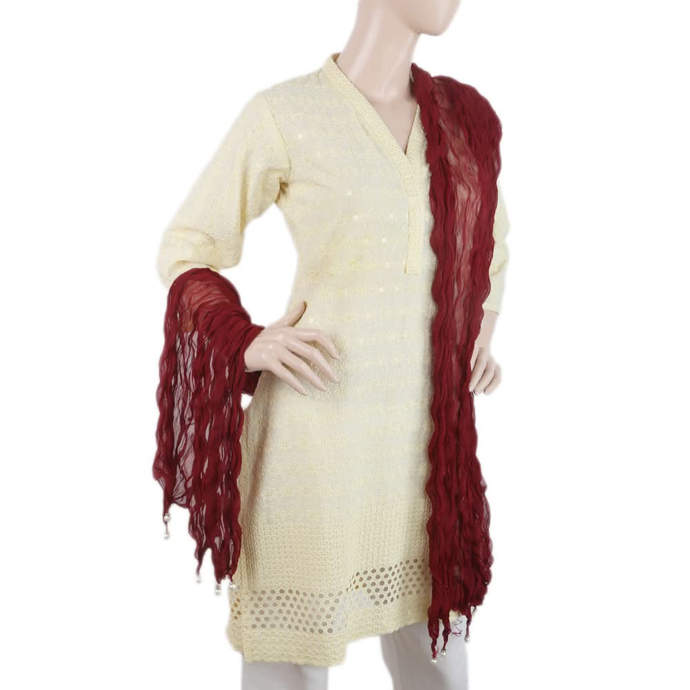 Women's Chiffon Dupatta - Maroon, Women, Dupatta, Chase Value, Chase Value