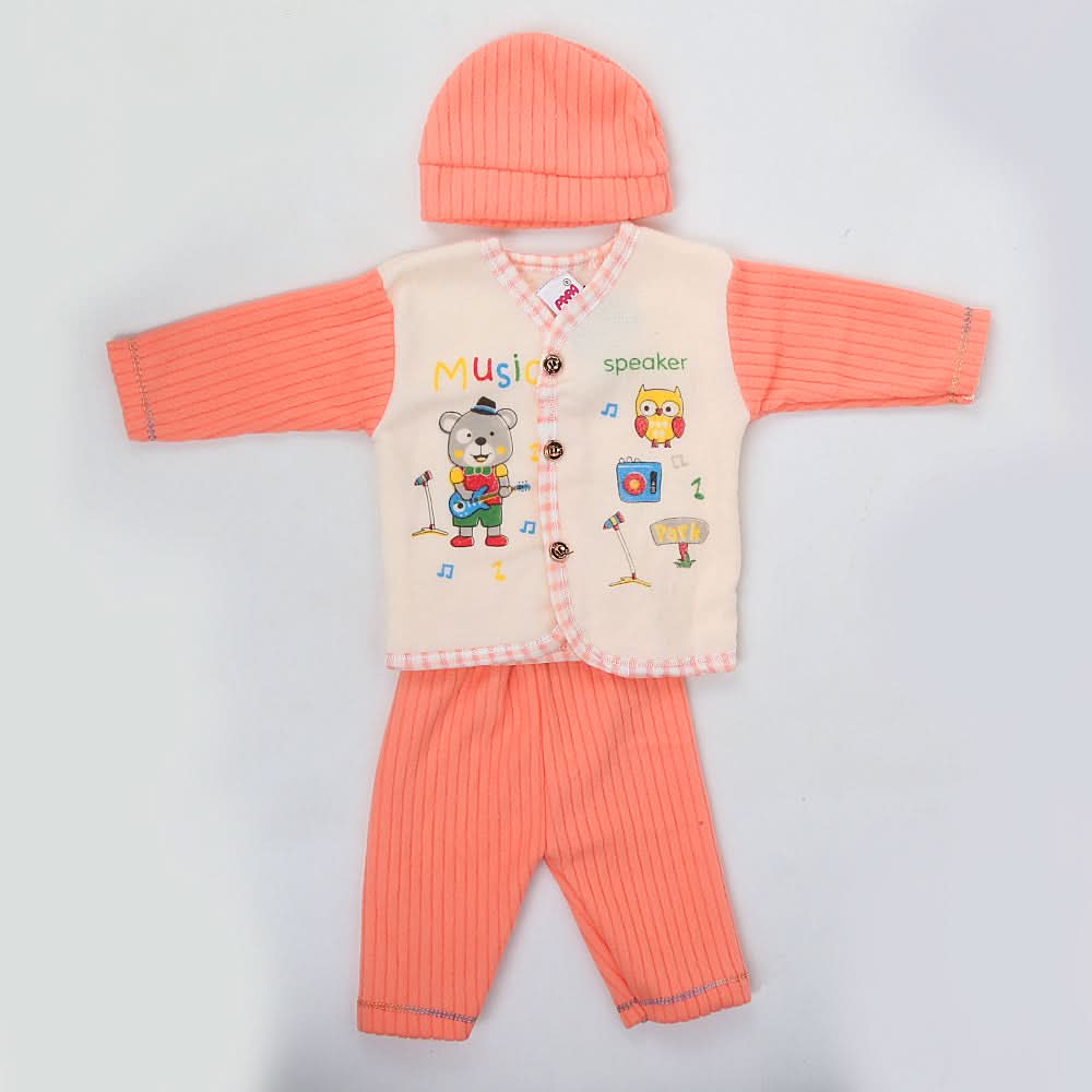Newborn Boy Full Sleeves Polar Suit 10350 - Peach, Kids, NB Boys Sets And Suits, Chase Value, Chase Value