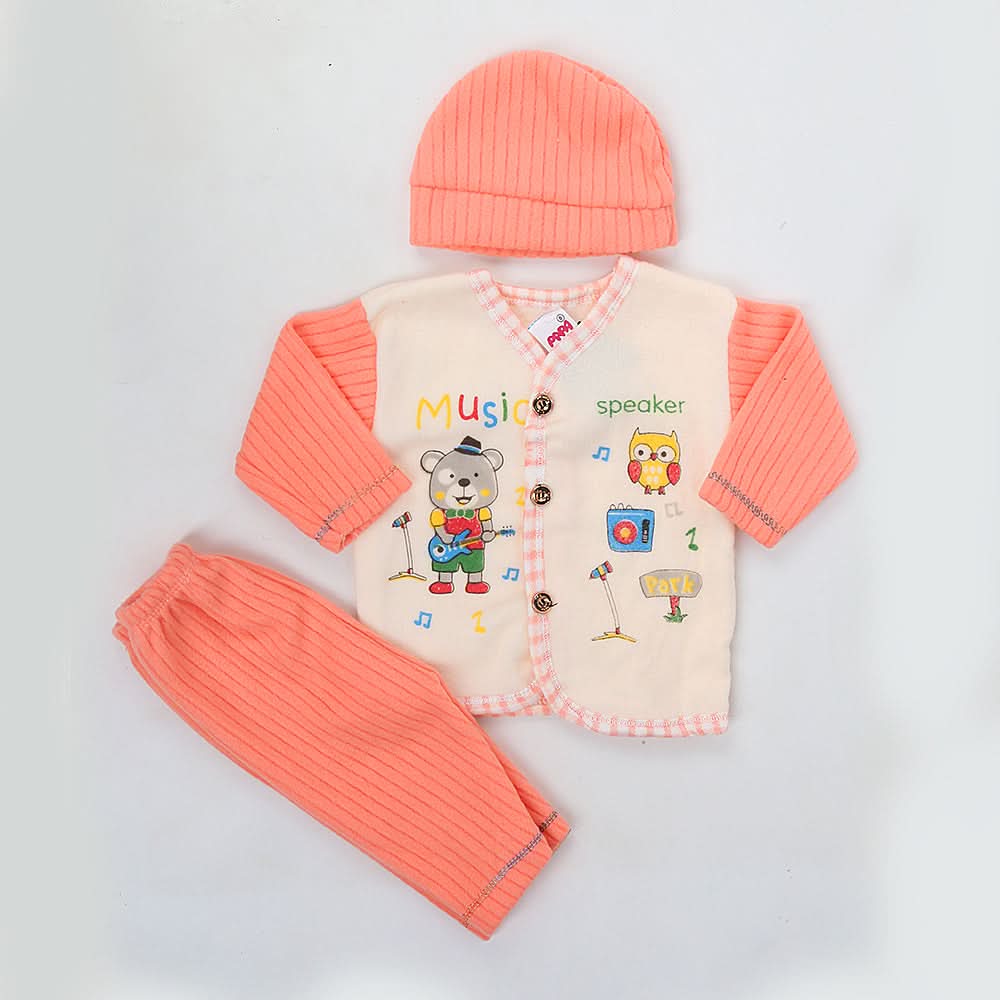 Newborn Boy Full Sleeves Polar Suit 10350 - Peach, Kids, NB Boys Sets And Suits, Chase Value, Chase Value
