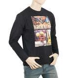 Men's Full Sleeves Printed T-Shirt - Black, Men, T-Shirts And Polos, Chase Value, Chase Value